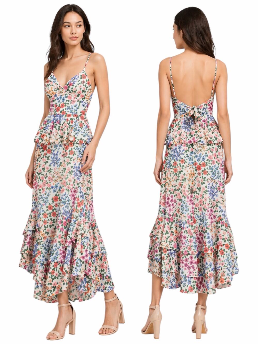 Yumi Kim Kaia Floral Printed Ruffle Maxi Dress Kingston Garden Size 2